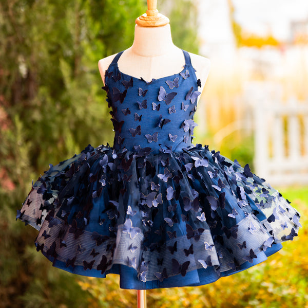 READY to SHIP: The 'Emersyn' Butterfly Shortie: Navy and Gold