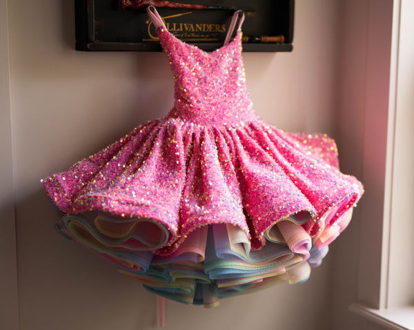RETIRED RENTAL CLEARANCE SALE: 'Pink Rainbow Princess': Size 4T, fits 3-7 +