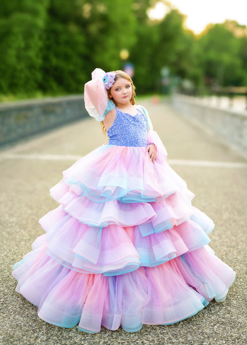 blue dress rainbow Rental Dresses – Little Dreamers Couture color:Show as picture With deep side seam *NONE Ava Addams 🥰