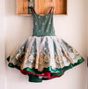 READY to SHIP SALE: Red Hearts + Green and Gold: REVERSIBLE: Size 10, fits 8-12 +