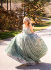 Traveling Rental Dress: The "Silver Sage" Gown: Size 16, fits youth 10-Adult M/L (NEW BODICE STYLE!!!)