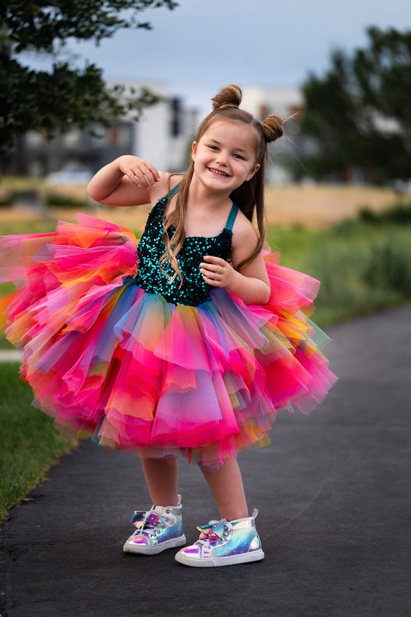 READY to SHIP: Jade and OG Rainbow Boho Fairy Dress