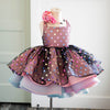 RESERVED for Little Dreamers INSIDERS: Traveling Rental Dress: "Pink and Black RAINBOW Polka Dot": REVERSIBLE: Size 6, fits 4-8