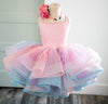 RESERVED for Little Dreamers INSIDERS: Traveling Rental Dress: "Pink and Black RAINBOW Polka Dot": REVERSIBLE: Size 6, fits 4-8
