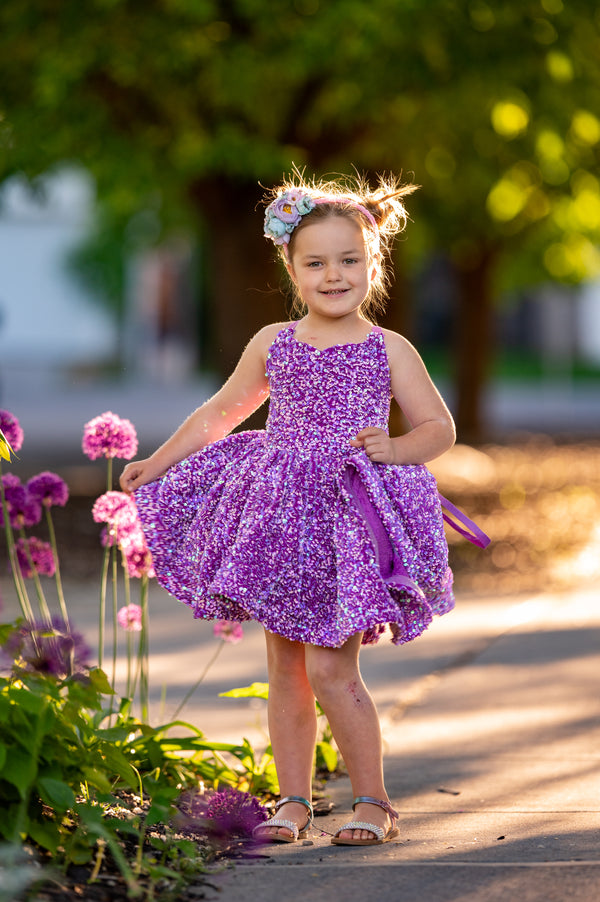 PRE-ORDER: "Purple Princess” in Velvet Sequins