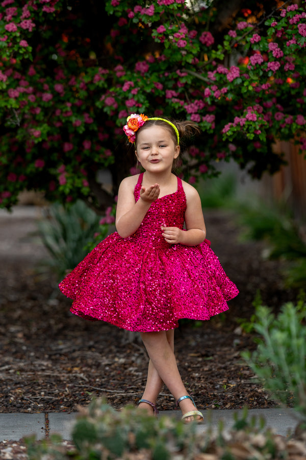 PRE-ORDER: "Hot Pink” in Velvet Sequins