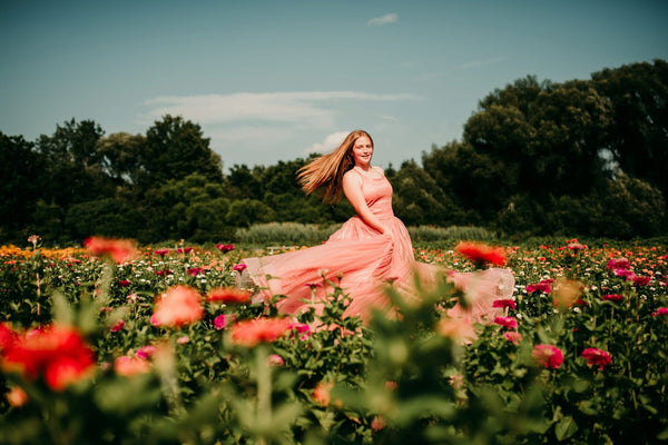 READY to SHIP: Coral Rose Momma Dress: Size 16, fits youth 10 up to Adult XL