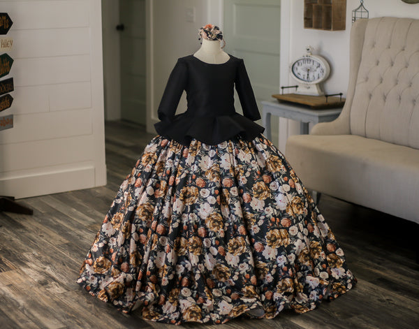 RETIRED RENTAL CLEARANCE SALE: The Jacqueline Gown with Peplum Top: Size 6, fits 4-8