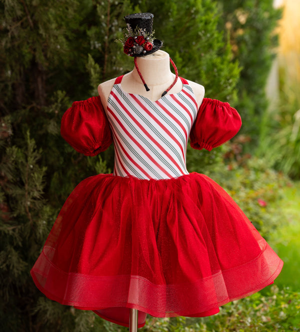 RTS Sale: Size 8, fits 6-10: 'Candy Cane Stripes in Red'