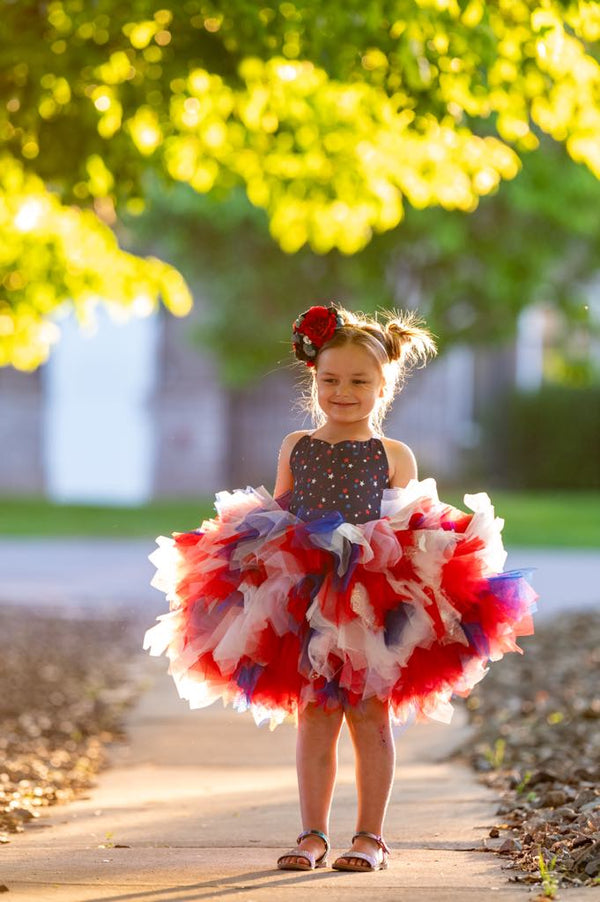 READY to SHIP: Boho Red, White, and Blue: Size 7, fits 5-9 +