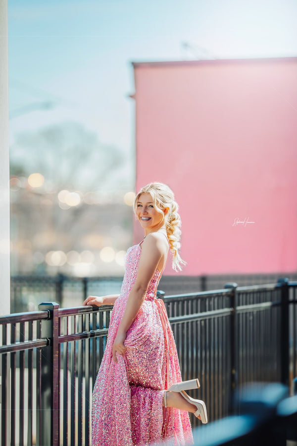 Traveling Rental Dress: The Barbie Glitz Gown: Size 16, fits youth 10 up to adult XL