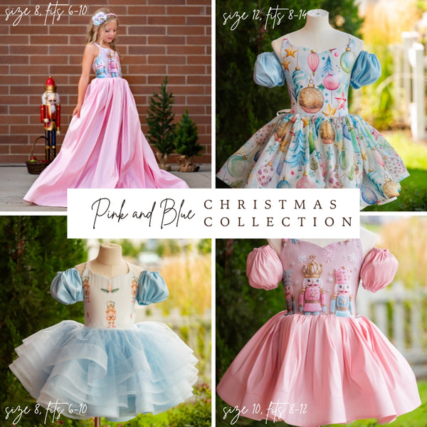 Traveling Rental Dress: The 'Pink and Blue Christmas' Collection: 4 Dresses