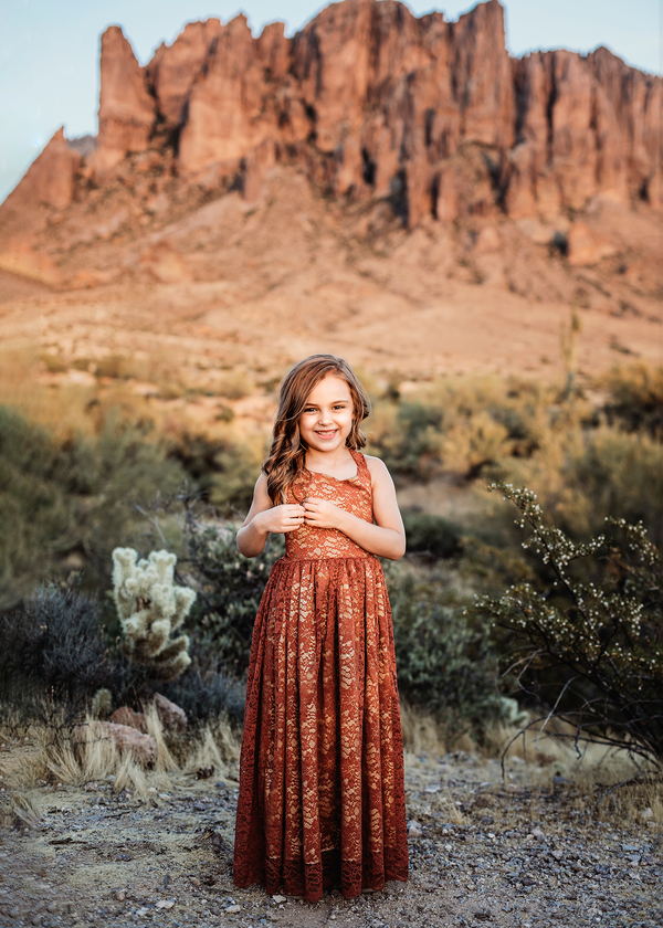 Pre-Order: The Danielle Gown in Rust Lace
