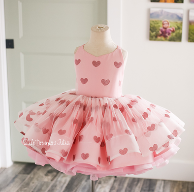 RESERVED for Little Dreamers INSIDERS: Traveling Rental Dress: The Sweetheart Gown in Pink: Size 7, fits sizes 6-9 best