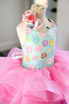 RESERVED for Little Dreamers INSIDERS: Traveling Rental Dress: "Bubblegum Pink Donuts": Size 8, fits sizes 5-10