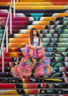 RESERVED for Little Dreamers INSIDERS: Traveling Rental Dress: "Raining Rainbows": High-Low: Size 16, fits youth 10-Adult M/L