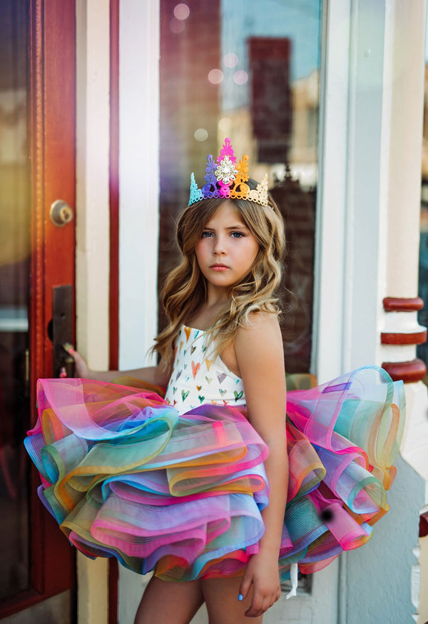 Traveling Rental Dress: The Rainbow Love Gown: Size 5, fits 3-7