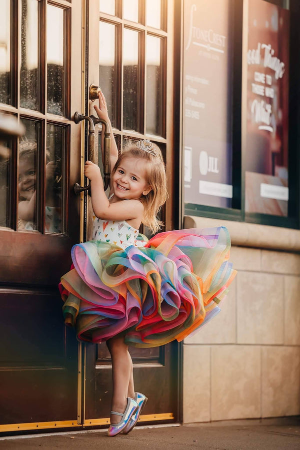 Traveling Rental Dress: The Rainbow Love Gown: Size 5, fits 3-7
