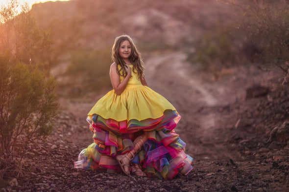 6th Annual Clearance Sale: RETIRED RENTAL: Hello Sunshine Hi-Low: Size 12: fits sizes 10-petite 16