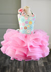 RESERVED for Little Dreamers INSIDERS: Traveling Rental Dress: "Bubblegum Pink Donuts": Size 8, fits sizes 5-10