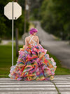 RESERVED for Little Dreamers INSIDERS: Traveling Rental Dress: "Raining Rainbows": High-Low: Size 16, fits youth 10-Adult M/L