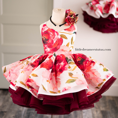 RESERVED for Little Dreamers INSIDERS: Traveling Rental Dress: "Pink Blossom": Size 5, fits 3T-7