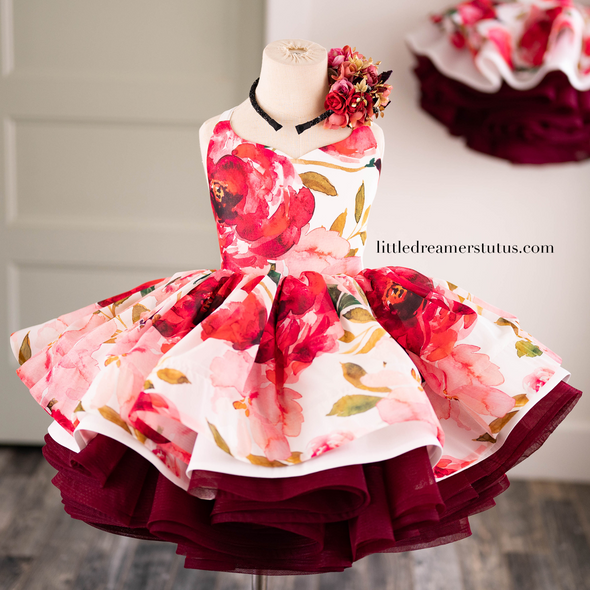 RESERVED for Little Dreamers INSIDERS: Traveling Rental Dress: "Pink Blossom": Size 5, fits 3T-7