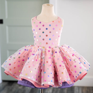 READY TO SHIP: R E V E R S I B L E: Light Pink Polka Dots/Lavender