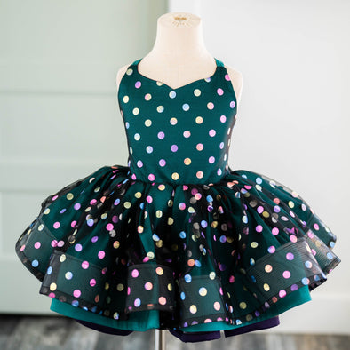 READY TO SHIP: R E V E R S I B L E: Jade Polka Dots/Blackberry Purple