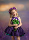 READY TO SHIP: R E V E R S I B L E: Jade Polka Dots/Blackberry Purple