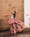 RESERVED for Little Dreamers INSIDERS: Traveling Rental Dress: "Raining Rainbows": High-Low: Size 16, fits youth 10-Adult M/L