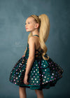 READY TO SHIP: R E V E R S I B L E: Jade Polka Dots/Blackberry Purple