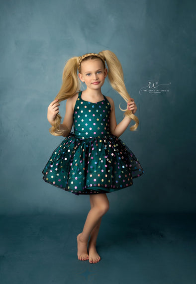 READY TO SHIP: R E V E R S I B L E: Jade Polka Dots/Blackberry Purple